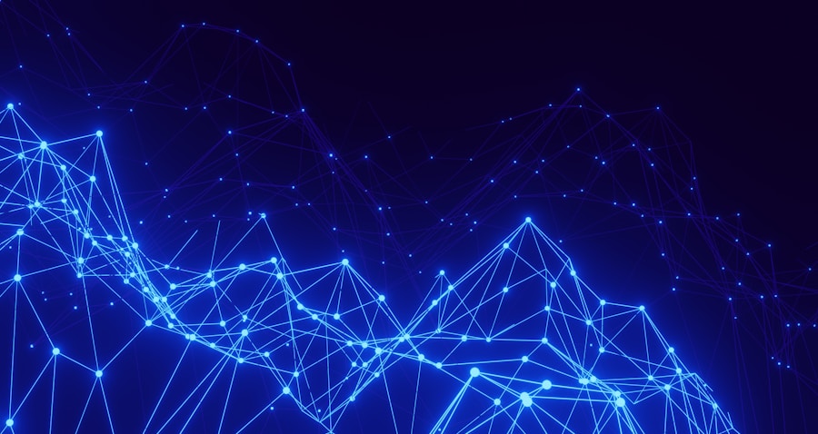 A connected network of nodes and lines